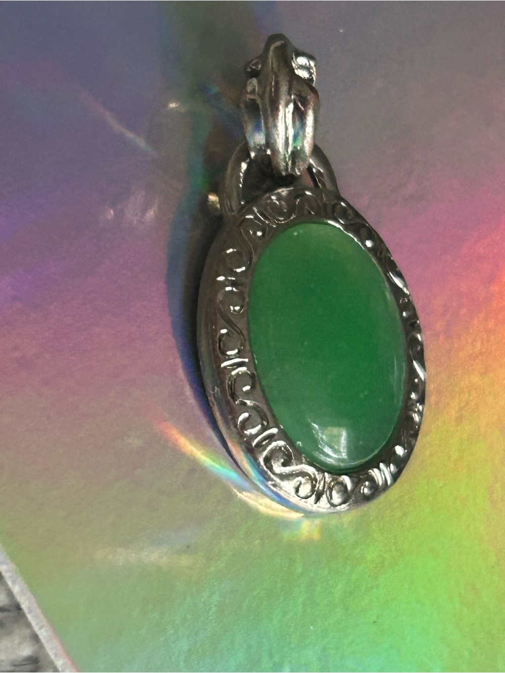 Jadeite Stone Pendant Vintage - Picture 4 of 8